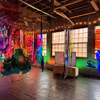 color splash installation on first floor gallery